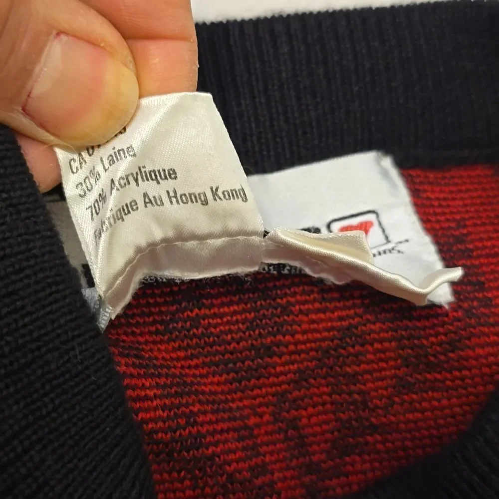 Vintage Obermeyer Wool Blend Snowflake Print Ski Crewneck Sweater Mens XL‎